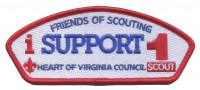 FOS "I SUPPORT 1 SCOUTS" RED BORDER Heart of Virginia Council