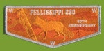 Pellissippi 230 80th Anniv. Vigil sash flap silver met bdr Great Smoky Mountain Council #557