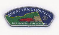 GTC 2017 University of Scouting- silver non metallic bdr Great Trail Council #433