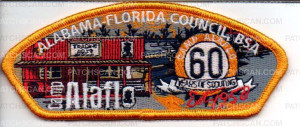 Patch Scan of Alabama-Florida Council Camp Alaflo 60 Years Of Scouting 2018
