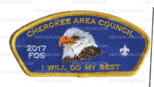 Patch Scan of Cherokee Area Council 2017 FOS I Will Do My Best CSP