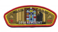 2018 FOS Reverent (MDC) Red/Yellow Border Mason-Dixon Council #221(not active) merged with Shenandoah Area Council