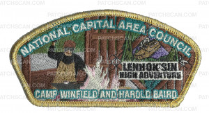 Patch Scan of NCAC Lenhok'sin Camp Winfield and Harold Baird CSP Gold Metallic Border