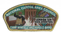 NCAC Lenhok'sin Camp Winfield and Harold Baird CSP Gold Metallic Border National Capital Area Council #82