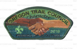 Patch Scan of Oregon Trail Council Character 2018 Friends of Scouting CSP