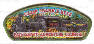 Patch Scan of Pathway to Adventure Council Camp Frank Betz EST 1922 CSP Green Border