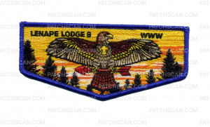 Patch Scan of Lenape 8 blue bordered flap