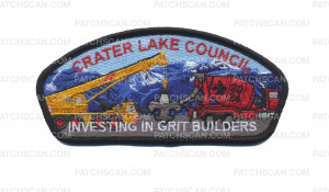 Patch Scan of Crater Lake Council 2024 Grit Builders CSP black border