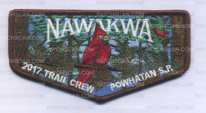 Patch Scan of Nawakwa Cardinal Lodge Flap- brown border- 2017 Trail Crew