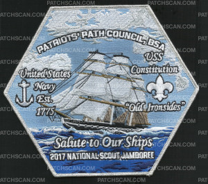 Patch Scan of 2017 National Jamboree - Patriots' Path Council - Center Silver Metallic