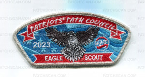 Patch Scan of 2023 Eagle Scout Shoulder Strip-Patriots' Path Council