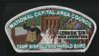 NCAC Lenhok'sin Camp Winfield and Harold Baird CSP Silver Metallic Border National Capital Area Council #82