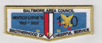 Nentico Lodge 100th Anniversary Cheerful Service Pocket Flap Baltimore Area Council #220