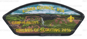 Patch Scan of FRIENDS OF SCOUTING 2016-CAMP ALAN FAYE