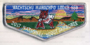 Patch Scan of 2017 National Jamboree - Wachtschu Mawachpo Lodge - OA Flap -  Silver border
