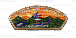 Patch Scan of Allegheny Highlands Council Camp Merz 85th White Border