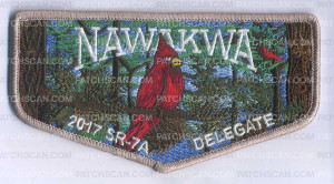 Patch Scan of Nawakwa Cardinal Lodge Flap - Delegate- Tan border 