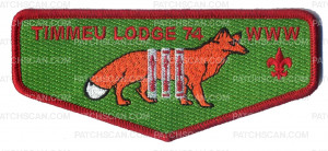 Patch Scan of Timmeu Lodge 74 WWW Flap Red Border