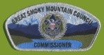 GSMC Commissioner all silver symbol CSP Great Smoky Mountain Council #557