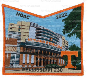 Patch Scan of Pellissippi 230 NOAC 2022 pocket patch orange border