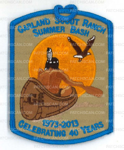 Patch Scan of X168216C GARLAND SCOUT RANCH SUMMER BASH 2013 (blue border)