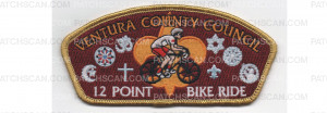 Patch Scan of 12 Point Bike Ride Gold Border (PO 86336)