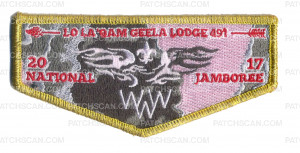 Patch Scan of Lo La' Qam Geela Lodge 491 2017 National Jamboree Gold Metallic Border