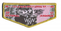 Lo La' Qam Geela Lodge 491 2017 National Jamboree Gold Metallic Border Crater Lake Council #491
