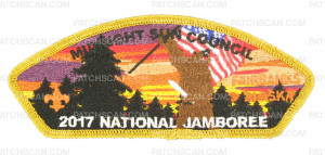 Patch Scan of 2017 National Jamboree - Midnight Sun Council - Patriotic Bear - Gold 