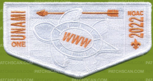 Patch Scan of Unami One NOAC 2022 (White/Orange) Ghosted Flap 