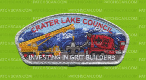 Patch Scan of Crater Lake Council 2024 Grit Builders CSP silver met border
