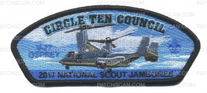 Patch Scan of Circle Ten Council- 2017 National Scout Jamboree- V-22 OSPREY