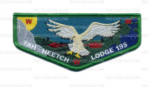 Patch Scan of Tah-Heetch Lodge 195 Flap Green Metallic Border