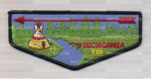 Patch Scan of K123804 - CALUMET COUNCIL - 50TH ANNIVERSARY FLAP - OPOSA ACHOMAWI (BLACK BORDER)