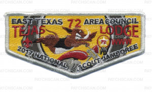 Patch Scan of East Texas Area Council- 2017 National Jamboree- OA Flap (Silver) 