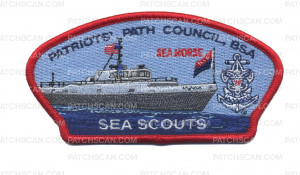 Patch Scan of Patriots Path Council - Sea Scouts - Red Border