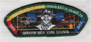 Patch Scan of GNYC Wood Badge CSP forest green 