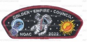 Patch Scan of Golden Empire Council- NOAC 2022 (Red Metallic Border)
