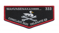 Wahunsenakah 333 Conclave 2022 flap black background Colonial Virginia Council #595