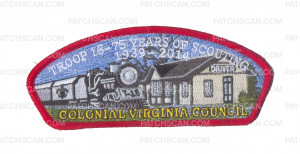 Patch Scan of K123755 - COLONIAL VIRGINIA COUNCIL - TROOP 16 75TH ANNIVERSARY CSP