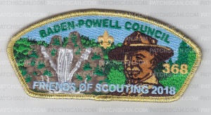 Patch Scan of Baden Powell Council Friends of Scouting 2018 Special - Gold