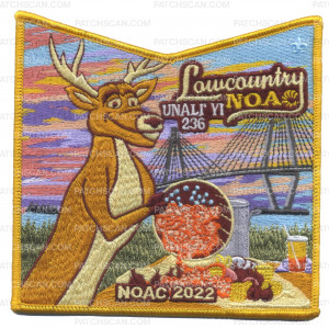 Patch Scan of Unali'yi 236 NOAC 2022 pocket patch gold border