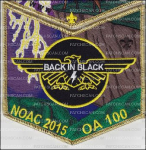 Patch Scan of Wyona Lodge Back in Black NOAC 2015 Delagate Pocket Gold 
