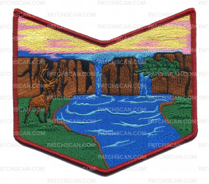 Patch Scan of 2017 National Jamboree - Wachtschu Mawachpo Lodge - Pocket Piece - Red Border