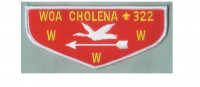 Woa Cholena lodge flap: white border Mobile Area Council #4