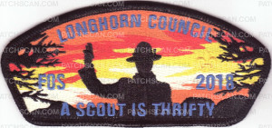Patch Scan of Longhorn Council 2018 FOS A Scout is Thrifty