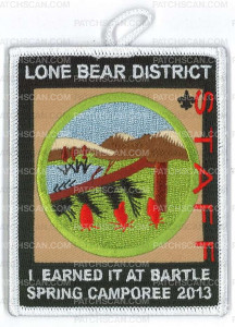 Patch Scan of X167492B LONE BEAR DISTRICT SPRING CAMPOREE STAFF 2013