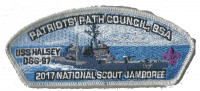 2017 National Jamboree - Patriots' Path Council - USS Halsey - Silver Metallic  Patriots' Path Council #358