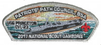 2017 National Jamboree - Patriots' Path Council - USS Princeton - Silver Metallic  Patriots' Path Council #358
