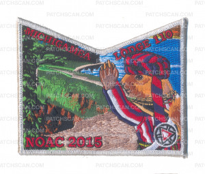 Patch Scan of K124301 - Calumet Council - NOAC Patch Michigamea Squirrel Pocket (Silver Metallic)